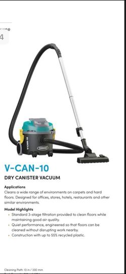 Tennant V-CAN-10 Dry Canister Vacuum