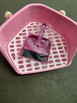 Pink Plastic Bucket with Mini Dustpan and Brush Set