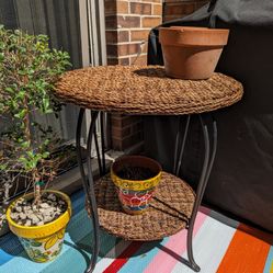 Vintage Wicker / Seagrass Table 