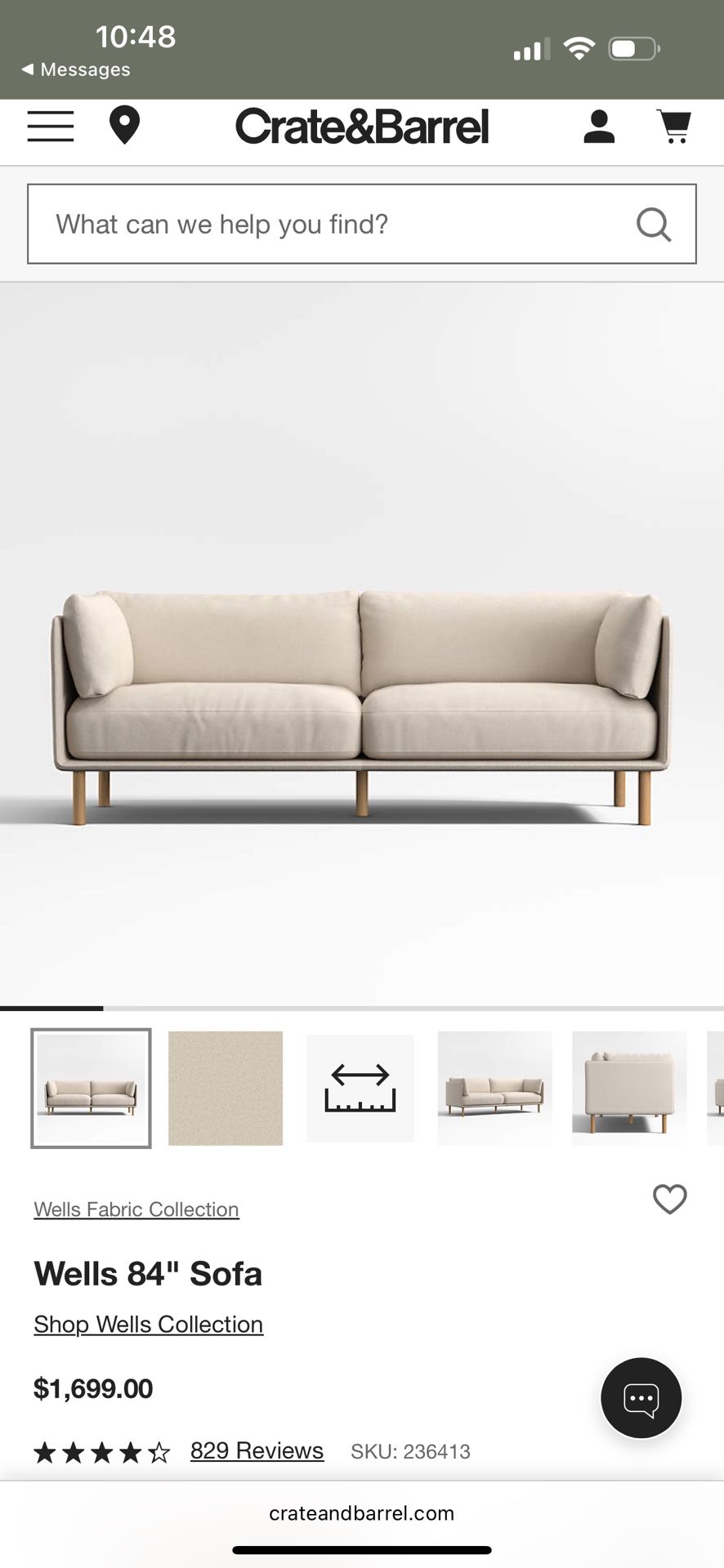 Wells 84” Sofa
