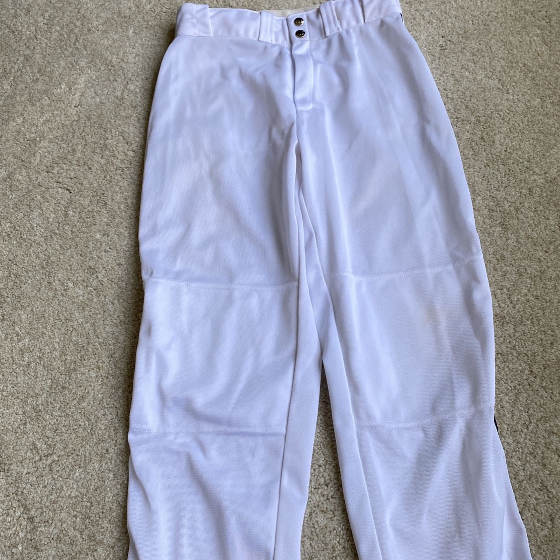 Wilson white baseball pants with black piping youth large