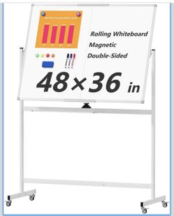 rolling whiteboard on wheels, 48 x 36