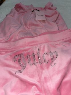 Juicy Couture Pink BLING Velour Hoodie Set
