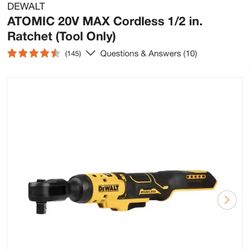 20v 1/2 Inch Atomic Dewalt Ratchet 