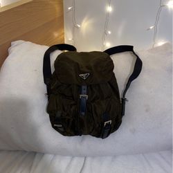 Prada Army Green Nylon Small Backpack