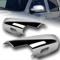 For 2007-2013 Chevy Silverado Suburban GMC Yukon Chrome Lower Half Mirror Covers -(2-MC-1829