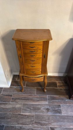 Wood Jewelry Armoire with Drawers