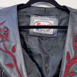 Route 66 Women Fringe Leather Vest