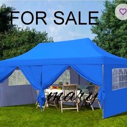 10x20 Pop Up Canopy Tent with 6 Removable Sidewalls, Windows, Durable Easy Pop Up Outdoor Canopy,