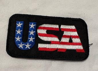 Patriotic Embroidered USA Flag Patch - Iron-On / Sew-On