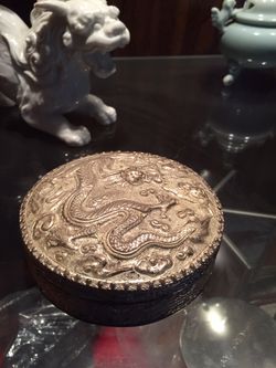 Silver dragon trinket holder