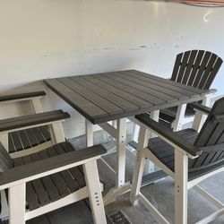 Brand New High Top Adirondack Table and Chairs