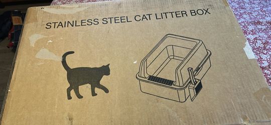 Large stainless steel cat litter box new in box