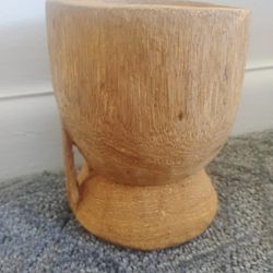 Vintage Hand carved Mortar And Pestle From Nigeria, 6" Tall (And Other One 2 Ft. Tall)