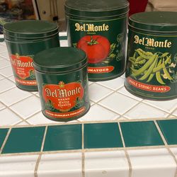 Vintage Del Monte Cans 4 Piece Set 