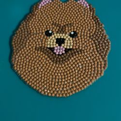 Handmade Diamond Art Dog Coaster