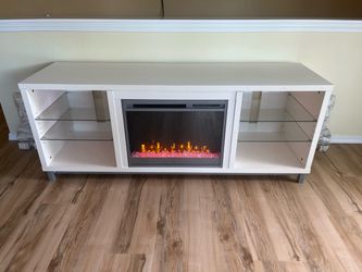 White Cabinet Fireplace