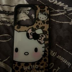 Hello kitty leopard print phone case