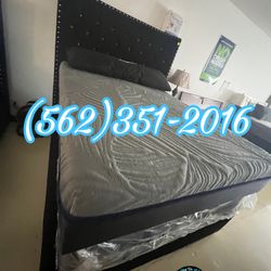 Black Velvet Bed Frame With Mattress Colchones Incluidos New 