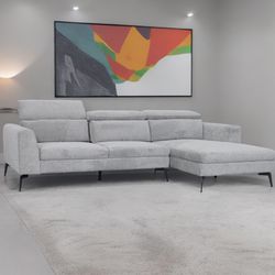 🏷CLEARANCE SALE | NEW Modern Sectional Sofa Chaise with Adjustable back and headrests, Gray💥