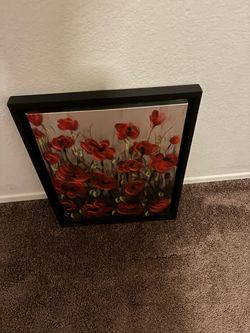 decor canvas print of red poppies (Anaheim Located)