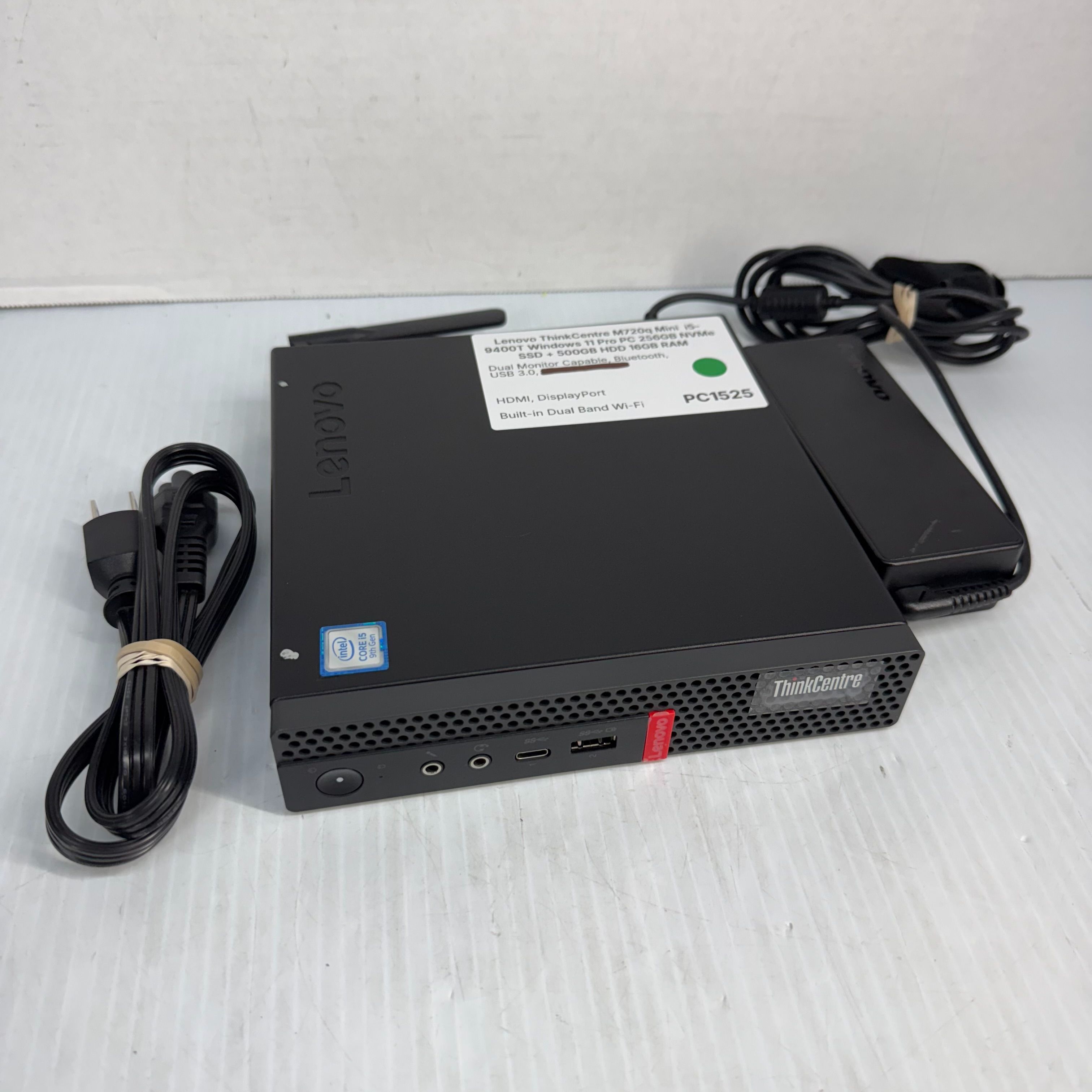 Lenovo ThinkCentre M720q Mini i5-9400T Windows 11 Pro PC 256GB NVMe SSD + 500GB HDD 16GB RAM