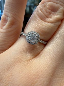 18K white gold natural diamonds beautiful engagement wedding ring