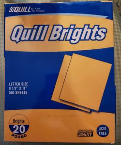 Quill BRIGHTS Orange Paper 500 CT.  Package 