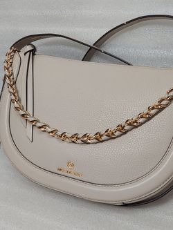 Michael Kors Designer Crossbody Bag Purse. New With Tags. Beige Gold. Authentic. Beautiful Women's Handbag