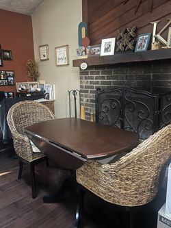 Table And Wicker Chair Set