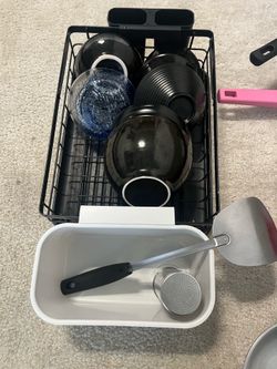 Japanese Style Ceramic Tableware Set with Dish Drying Rack & Kitchen Tools