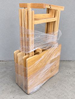 Wooden Folding Table and Chairs Set