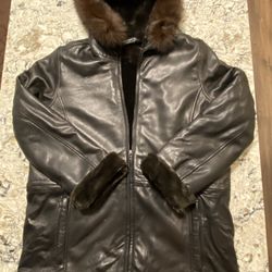 Marc New York Andrew Marc Leather Faux Fur Jacket