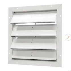 Master Flow 19.25 in. x 19.25 in. Square White Aluminum Automatic Shutter Gable Louver Vent