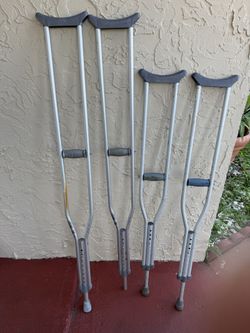 Crutches.