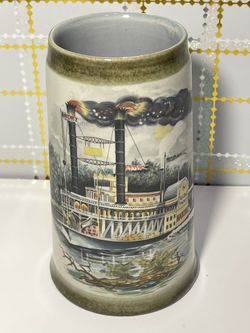 Vintage 1977 Marzi Und Remy Stoneware Stein Tankard #55949 Steamship