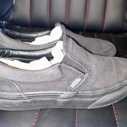 Kids Black Vans Slip On Sneakers Size 1.5