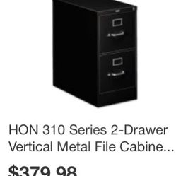 Hon 310 Series 2 Drawer Vertical Metal File Cabinet