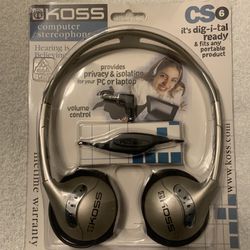 Koss CS6 Stereo Ear-Pad On the Ear Silver Computer Headphones Wired 2.5mm Jack