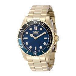 Invicta Pro Diver Watch 43mm Model 49707 Gold Blue Dial New in Box