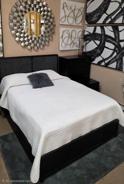 🛏️ NEW Modern Black Upholstered Bedroom – Bedroom Special! 🛏️ Available now at Gail’s Furniture