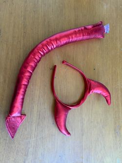 Red Devil Horns Headband and Tail Set