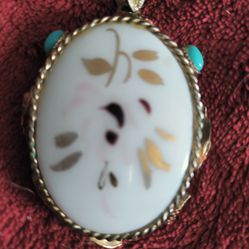 Vintage Gold And Turquoise Ruby Lane Pendant