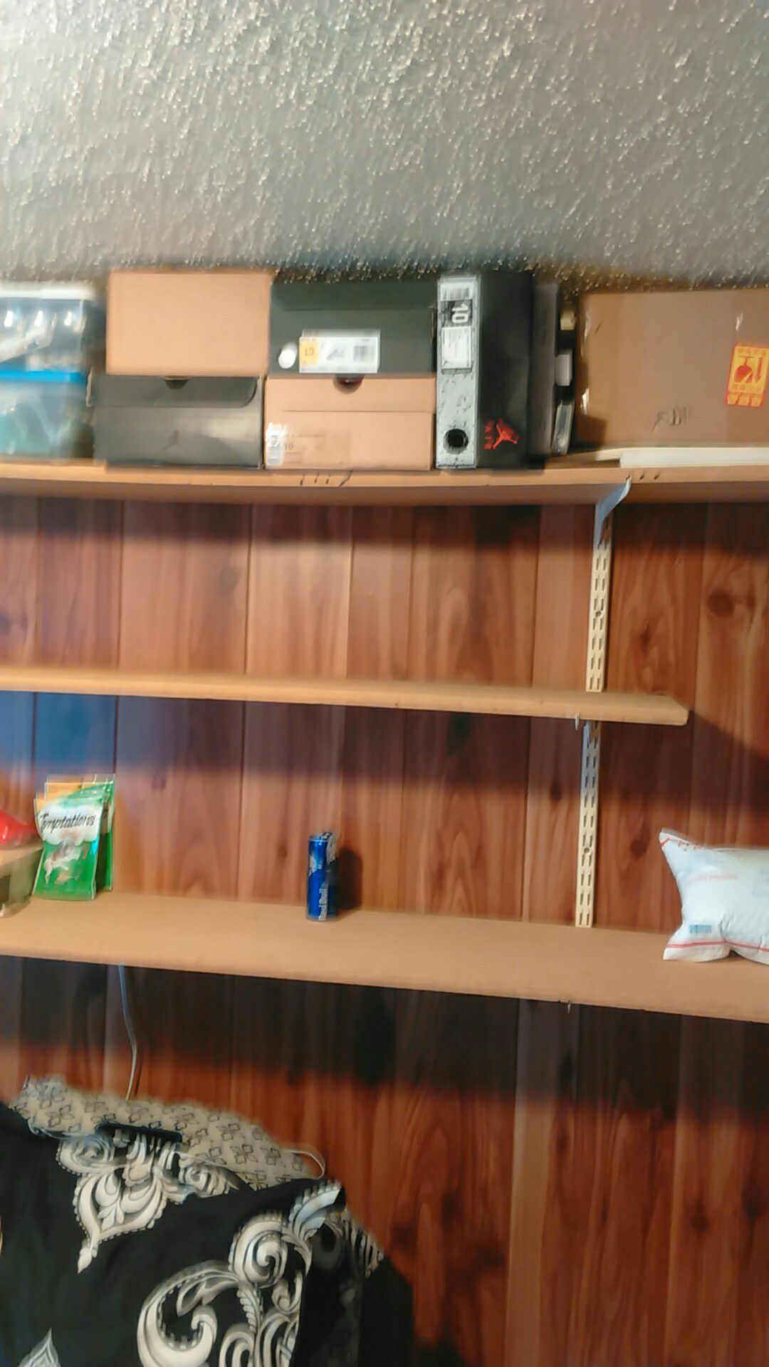Shelving 8 ft with 3 shelves all metal hareware $20
