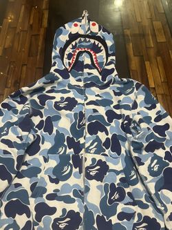 blue bape jacket Size-S