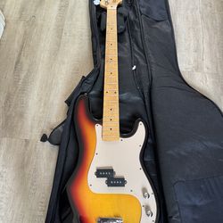 Richwood electric bass with soft case (needs minor repair)