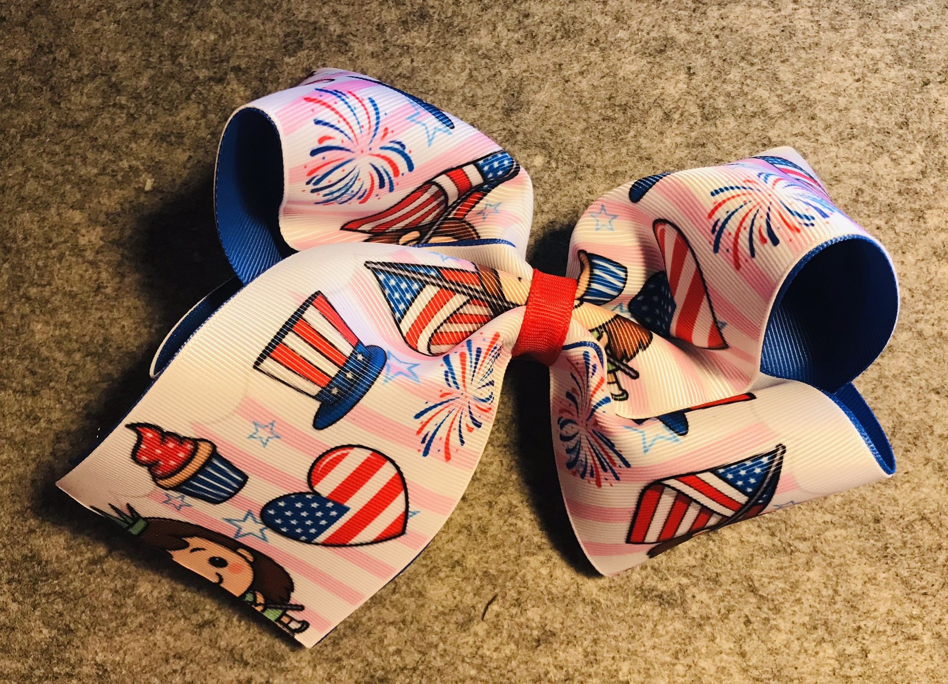 Patriotic 4th Of July Double Layered Hair Bow