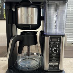 Hot & Iced Coffee, 6 Brew Styles, 8 Sizes Small Cup to Travel Mug, Fold-Away Frother, Removable Reservoir, Permanent Filter, Black