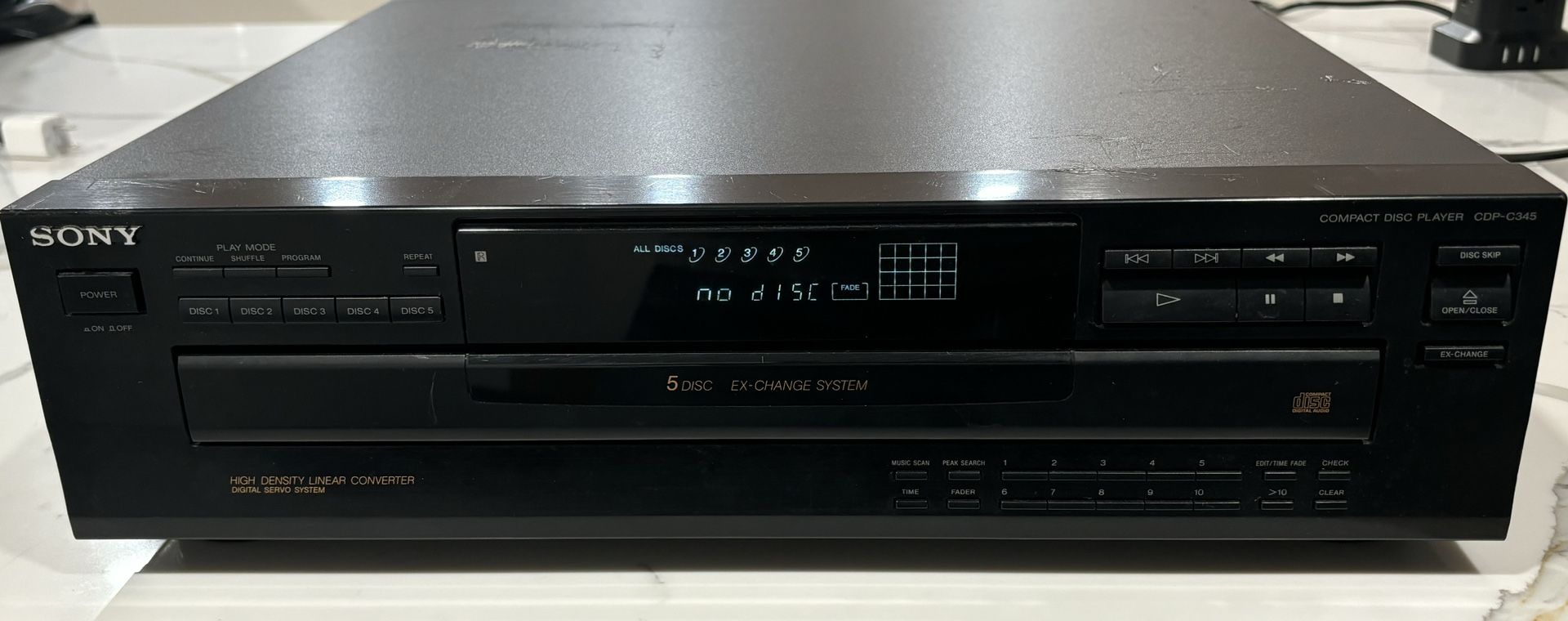 SONY CDP-C345 MULTI DISC 5 CD CHANGER BLACK