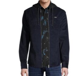 Tony Hawk Skateboard Men's Denim Jean Jacket w/Hoodie, Black